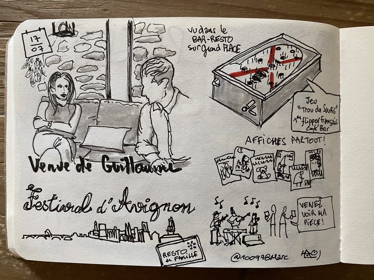 Journée du 17 #sketchnote de vacances #todaysdoodle #visualnotetaking #carnetdevoyage #travelnotebook #avignon #sketch