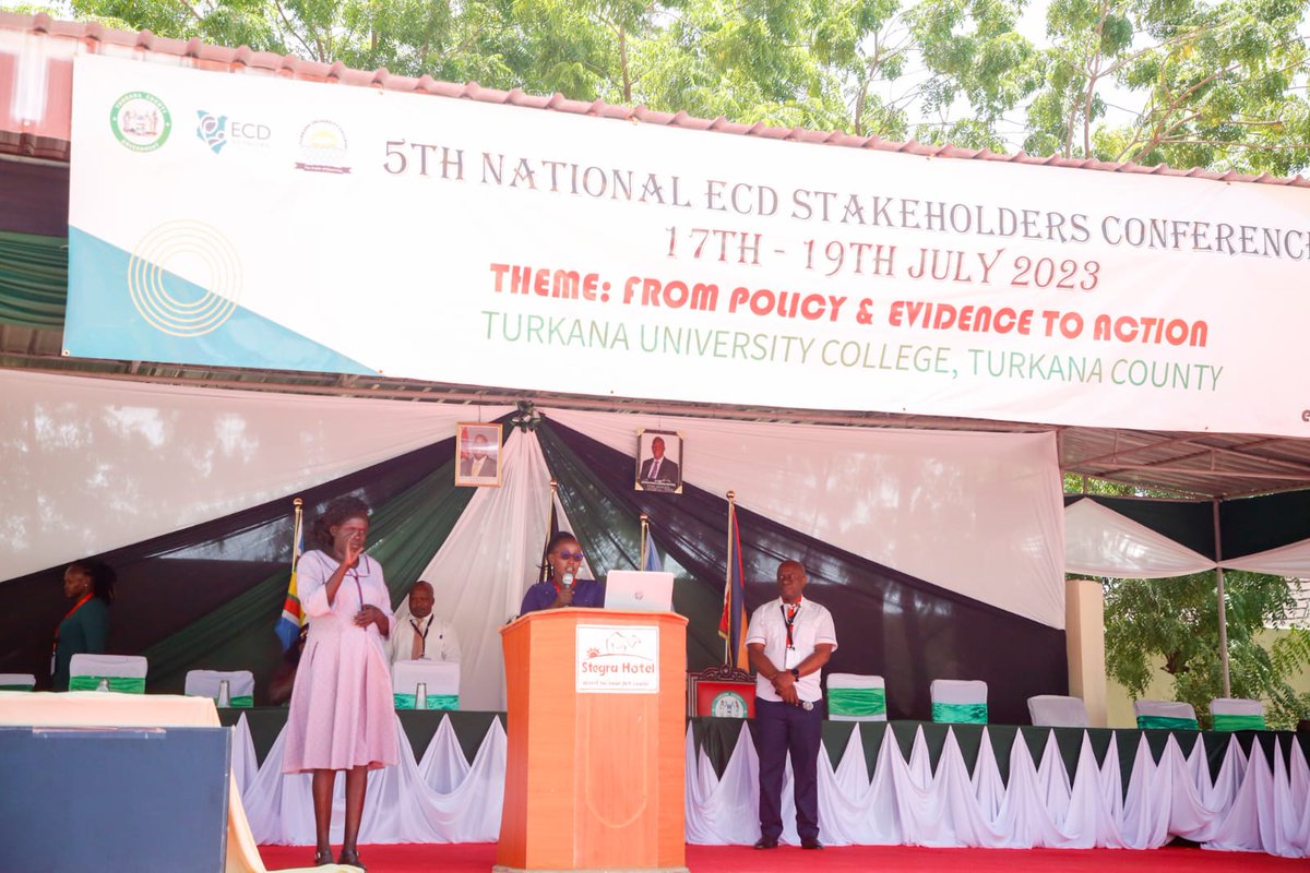 TurkanaCountyKE's tweet photo. Turkana County's ECDE Administrator, Alice Akiru takes the stage, at @ecdnetwork_ke #5thConference of National ECD Stakeholders, sharing insights on the county's ECDE experiences, milestones, learnings, gaps and a way forward from policies and advocacy to impactful action for ECD https://t.co/yhQQFcMvY9