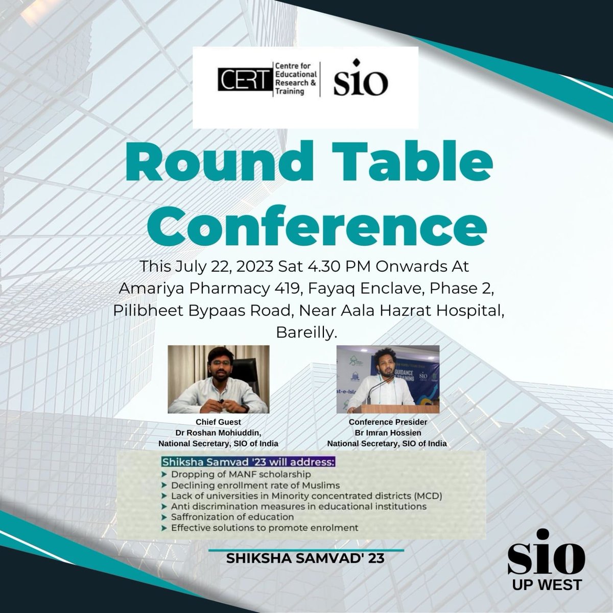 sioupwest's tweet photo. ROUND TABLE CONFERENCE
SHIKSHA SAMVAD
A nationwide initiative focused on addressing educational disparities and promoting equal opportunities in the field of education.
#shiksha #education #shikshasamwad #educationaldiscussion https://t.co/V3lwnmk9tk