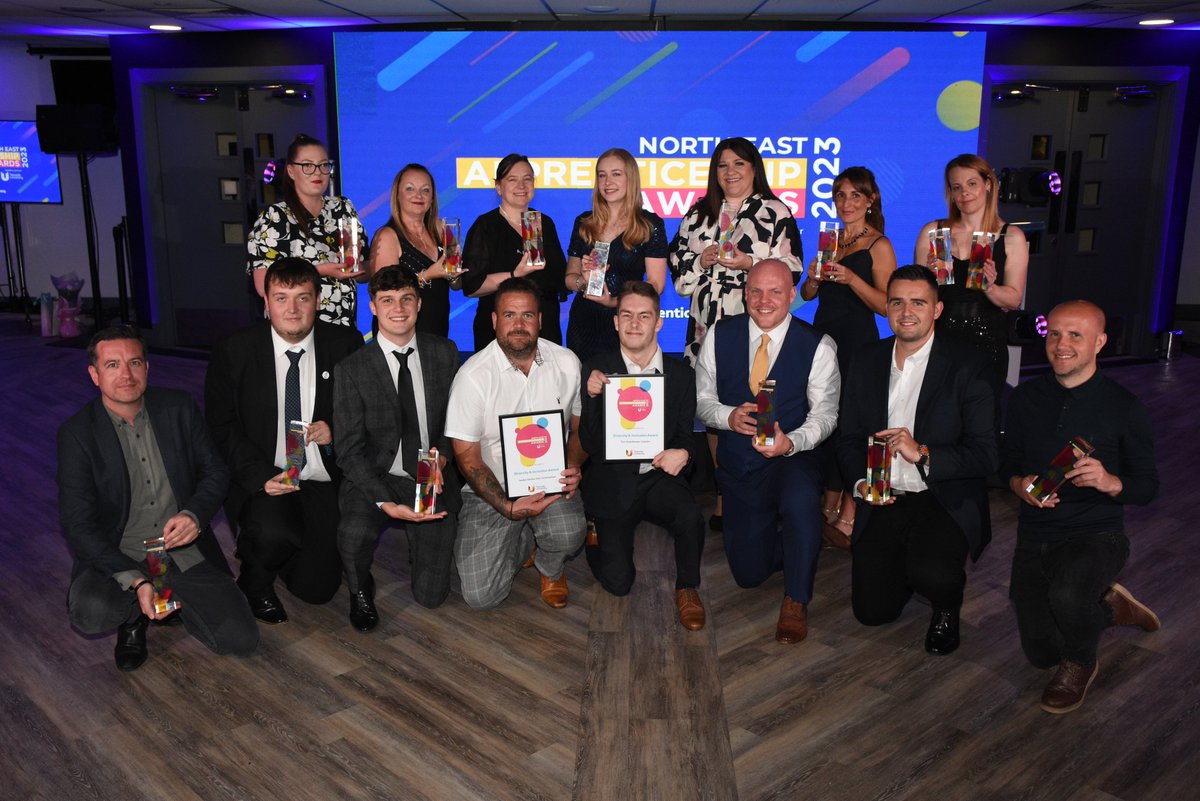 The North East Apprenticeship Awards saw Ambassadors scoop honours! Congratulations: Northumbria NHS Trust's Matt Dawson Northumberland County Council Kate Chapman Paula McMahon Hays Travel Eve Craig 🎉CONGRATULATIONS🎉