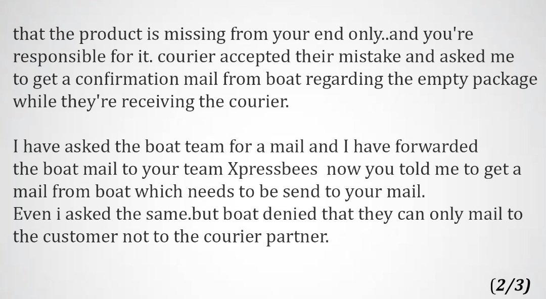 Gokulkarbonn's tweet photo. Hi @amangupta0303 @RockWithboAt @XpressBees_IN Read the Image!
 I had the worst experience with the boat and xpressbess 60 days will be completed I still have not gotten a proper response..

Xpressbess AWB: 285121552743457
Boat ticket number: 33090589 https://t.co/cLk72qzALF