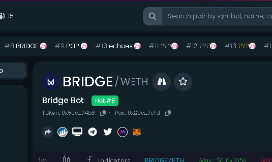 BridgeTGBot's tweet photo. $BRIDGE now trending on Dextools

https://t.co/3TGJdTtUp3 https://t.co/gdGXHUJd1k