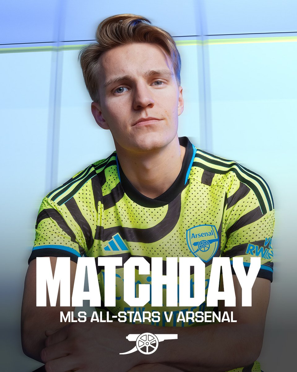 Arsenal's tweet photo. 🟡 𝗠𝗔𝗧𝗖𝗛𝘿𝘼𝙔 🔵
 
🆚 MLS All-Stars
🕜 1.30am (UK)
🏟 Audi Field
📺 Follow LIVE on @AppleTV https://t.co/kLdXXmxnEn