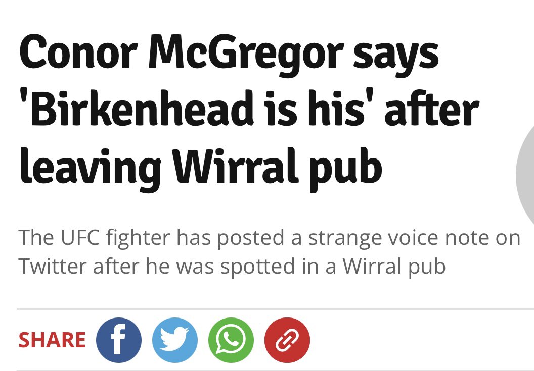 I can't believe that someone sold Conor McGregor Birkenhead last night in The Saddle. I wonder how much they got for it? https://t.co/10kb9P4hS0