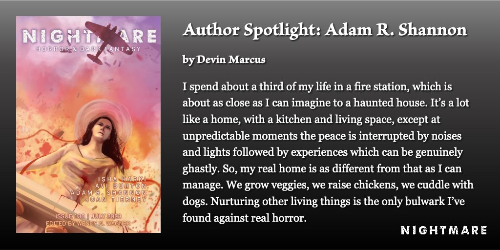 NIGHTMARE Author Spotlight: Adam R. Shannon (@AdamRShannon) by Devin Marcus (@DubbleOhDevin). nightmare-magazine.com/nonfiction/aut…