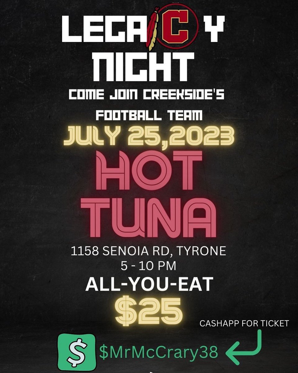 The University of Creekside (@commit2thac) on Twitter photo Come out support the Tribe!!! We are Fundraising for our game vs Mater Dei <a href="/MaxPreps/">MaxPreps</a> #1 team in the country <a href="/RecruitGeorgia/">Recruit Georgia</a> <a href="/MattDeBary/">Matt DeBary</a> <a href="/SouthernSwagg4/">Junior Baker NLR</a> <a href="/DirtySouthSport/">Dirty South Sports</a> Come out support the Tribe!!! We are Fundraising for our game vs Mater Dei <a href="/MaxPreps/">MaxPreps</a> #1 team in the country <a href="/RecruitGeorgia/">Recruit Georgia</a> <a href="/MattDeBary/">Matt DeBary</a> <a href="/SouthernSwagg4/">Junior Baker NLR</a> <a href="/DirtySouthSport/">Dirty South Sports</a>