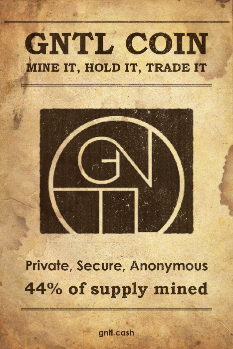 GNTLCoin's tweet photo. Almost 50% of $GNTL in circulation, #mine #trade #hodl #BeYourOwnBank #Private #Secure #Untraceable grab your wallet from https://t.co/WtZNByVngu come and chat with us https://t.co/h271ZhT4R4 https://t.co/bpJkZlKhvI