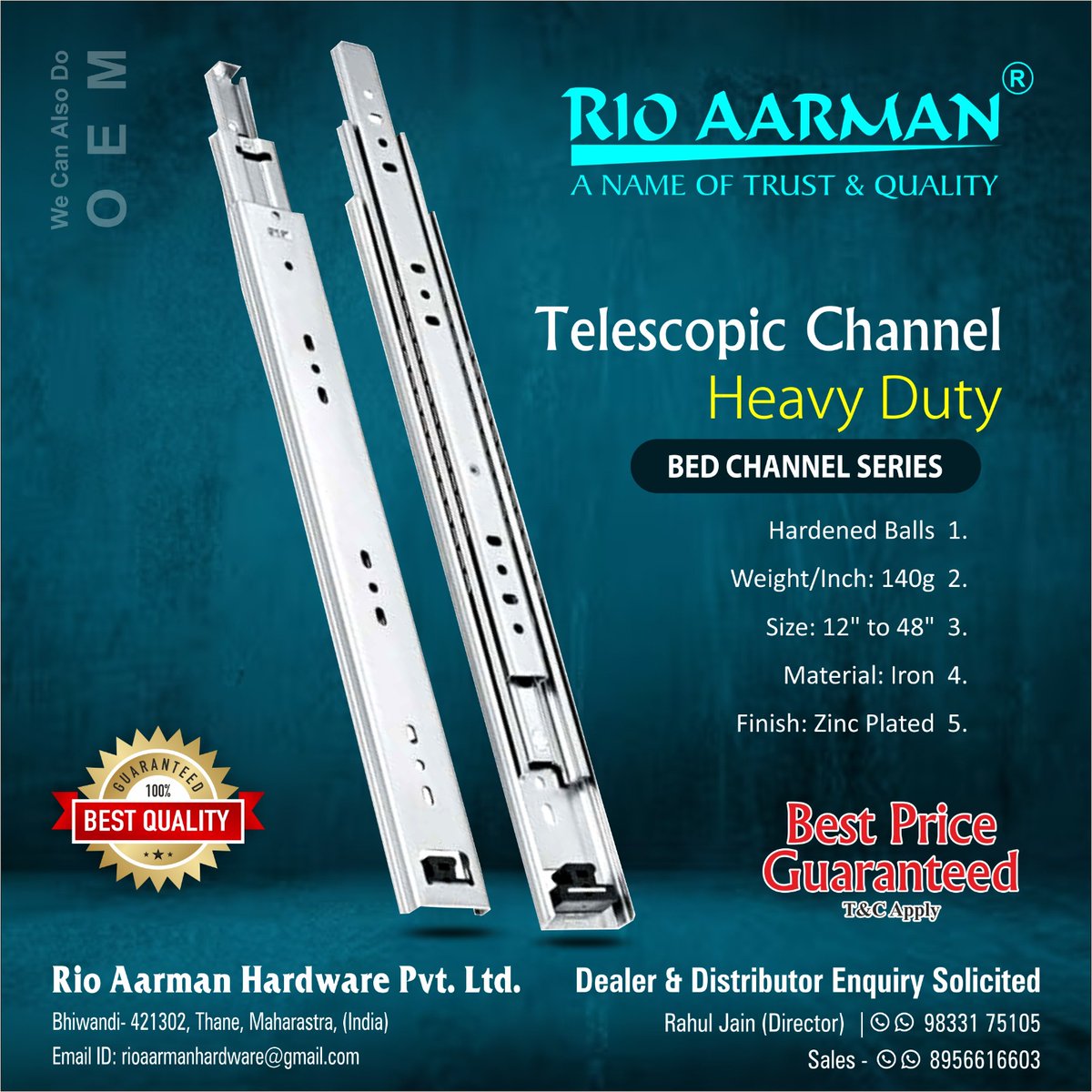 “𝐑𝐈𝐎 𝐀𝐀𝐑𝐌𝐀𝐍 𝐇𝐀𝐑𝐃𝐖𝐀𝐑𝐄' have premium range of Telescopic Channel with excellent features.

#rioaarmanhardware #Aaro #hardwarestore #AutoHinges #SlidingTrackRollers #Tendombox #hardware #OEM
