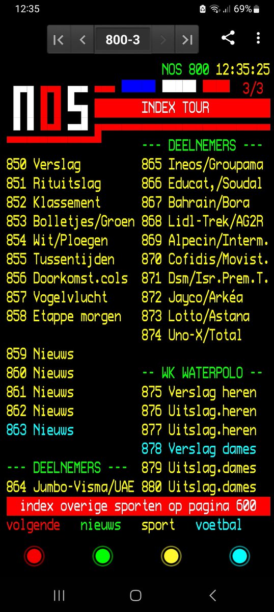 <a href="/NOScommunicatie/">NOS Communicatie</a> <a href="/NOS_Fouten/">NOS Teletekst Fouten</a> 875, 876, 877 is Dames, 878, 879 EN 880 is Heren