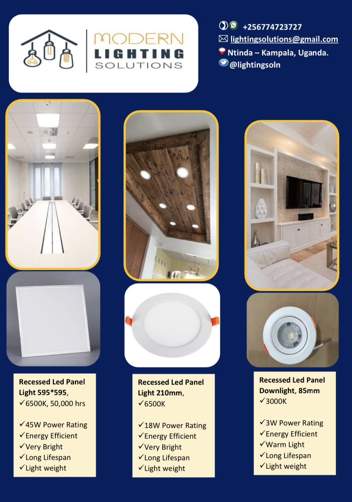 STOCK ALERT ‼️ 

We have fully stocked the 600*600 recessed panel lights *45W* , 18W and 3W round recessed lights.