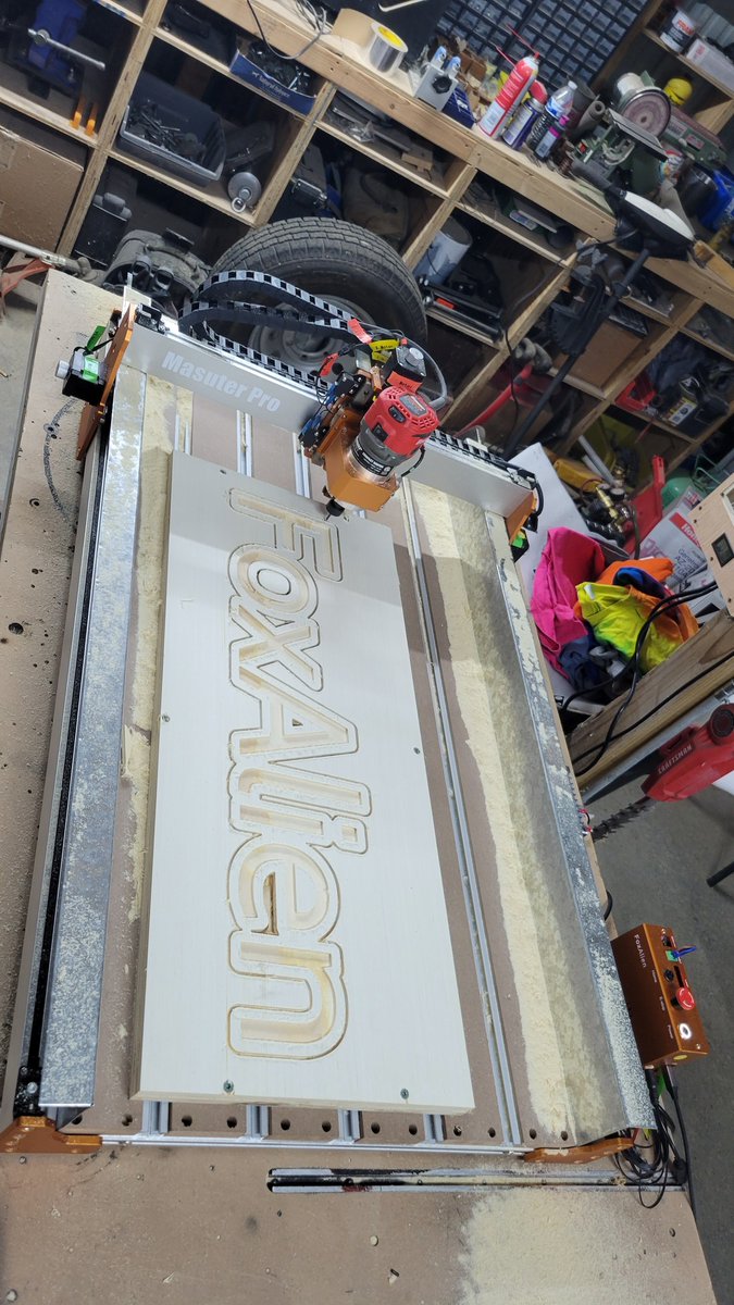 FoxAlienCNC's tweet image. I still have a few things to do but I couldn't wait any longer. LoL! I decided to do a test run that was almost the full length of the extension kit. I am excited about the preference and am looking forward to my upcoming projects.- David Smith #foxalien #cnc #woodworking #cnc