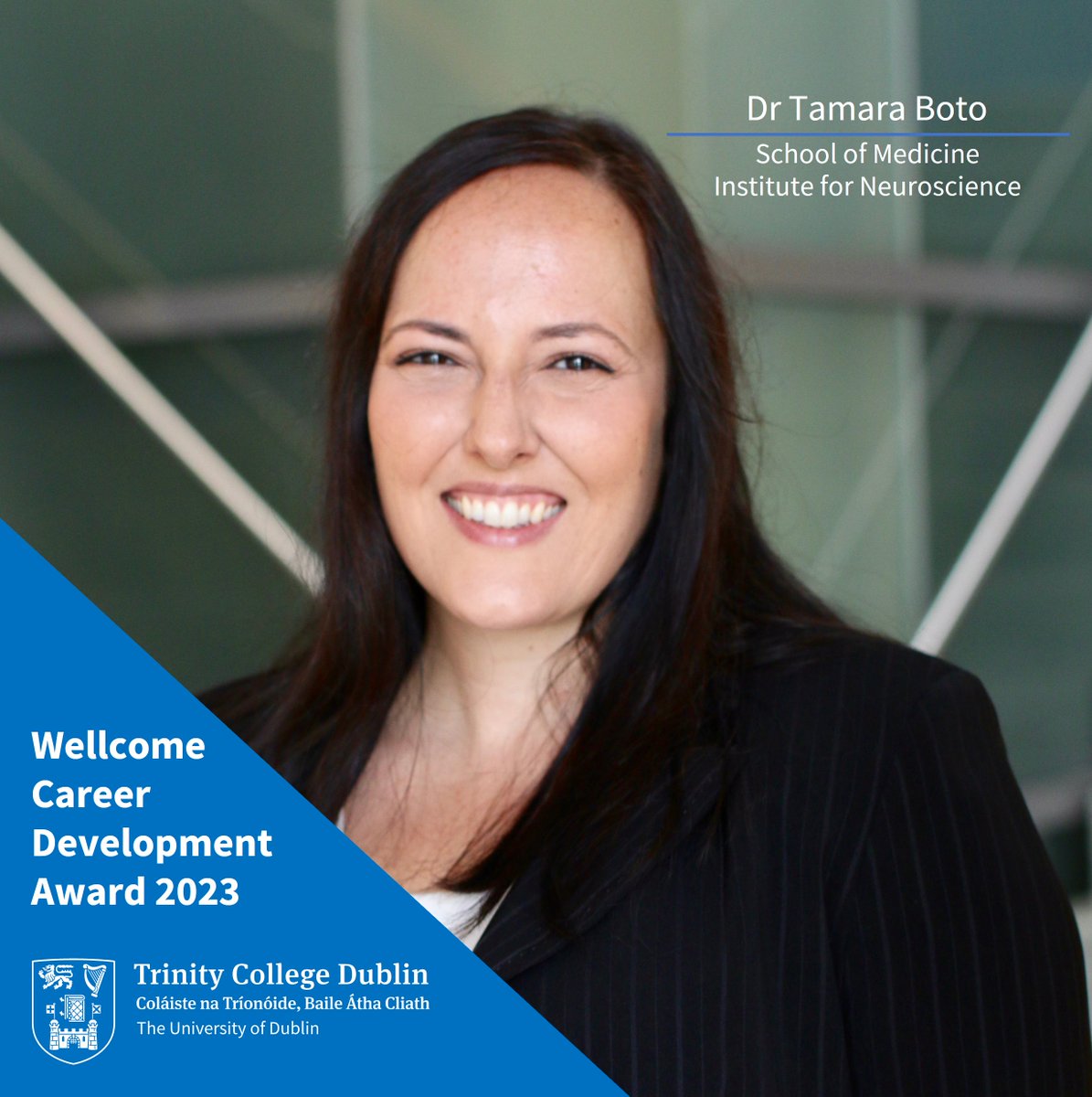 tcddublin's tweet image. Warm congratulations to @tamaraboto of @tcdphysiology and  @TCINeuroscience on her prestigious @wellcometrust  Career Development Award valued at €1.8m. Dr Boto said this award gives her lab the means to contribute to our understanding of how brain works: tcd.ie/news_events/to…