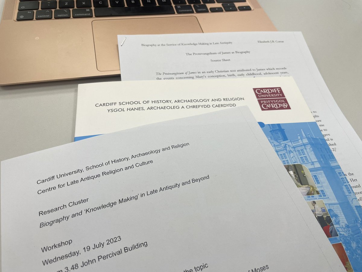 Pleased to be <a href="/CUHistArchRel/">Cardiff Uni History, Archaeology and Religion</a> participating in a research workshop on “biography” in Late Antiquity.