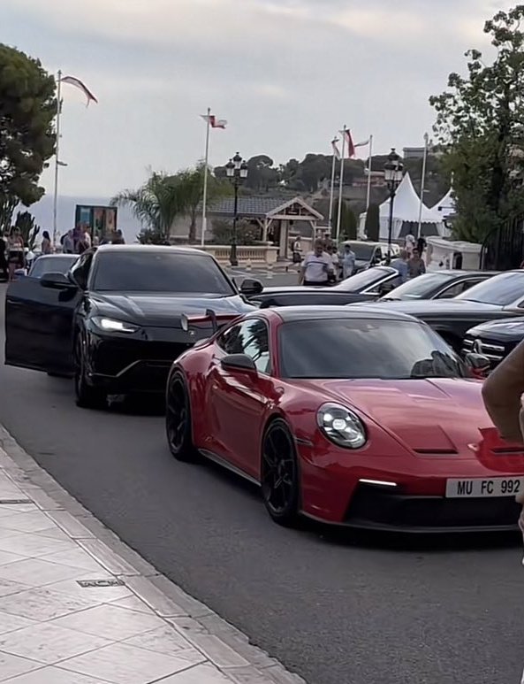 UtdModestus's tweet photo. 📸Apparently this is Sheikh Jassim  's red porsche which was spotted in Monaco. 😬

That number plate. 👀 https://t.co/ZZOY2LdQu4