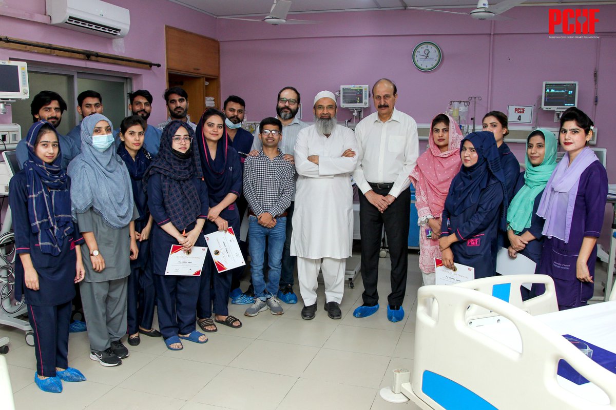 CHDHospital's tweet photo. A training session on ‘Nursing Management of Post-Surgery #CHD Patients' was held at the #PCHF Cardiac Care Center at #ULTH & was led by Maj. Gen. (R) Prof. Dr. Iftikhar Ahmed, Consultant Cardiac Anesthesiologist & Intensivist at #BIHO.
@captainmisbahpk @SaminaSays @farhanahmadPK https://t.co/DT5zSvGELH