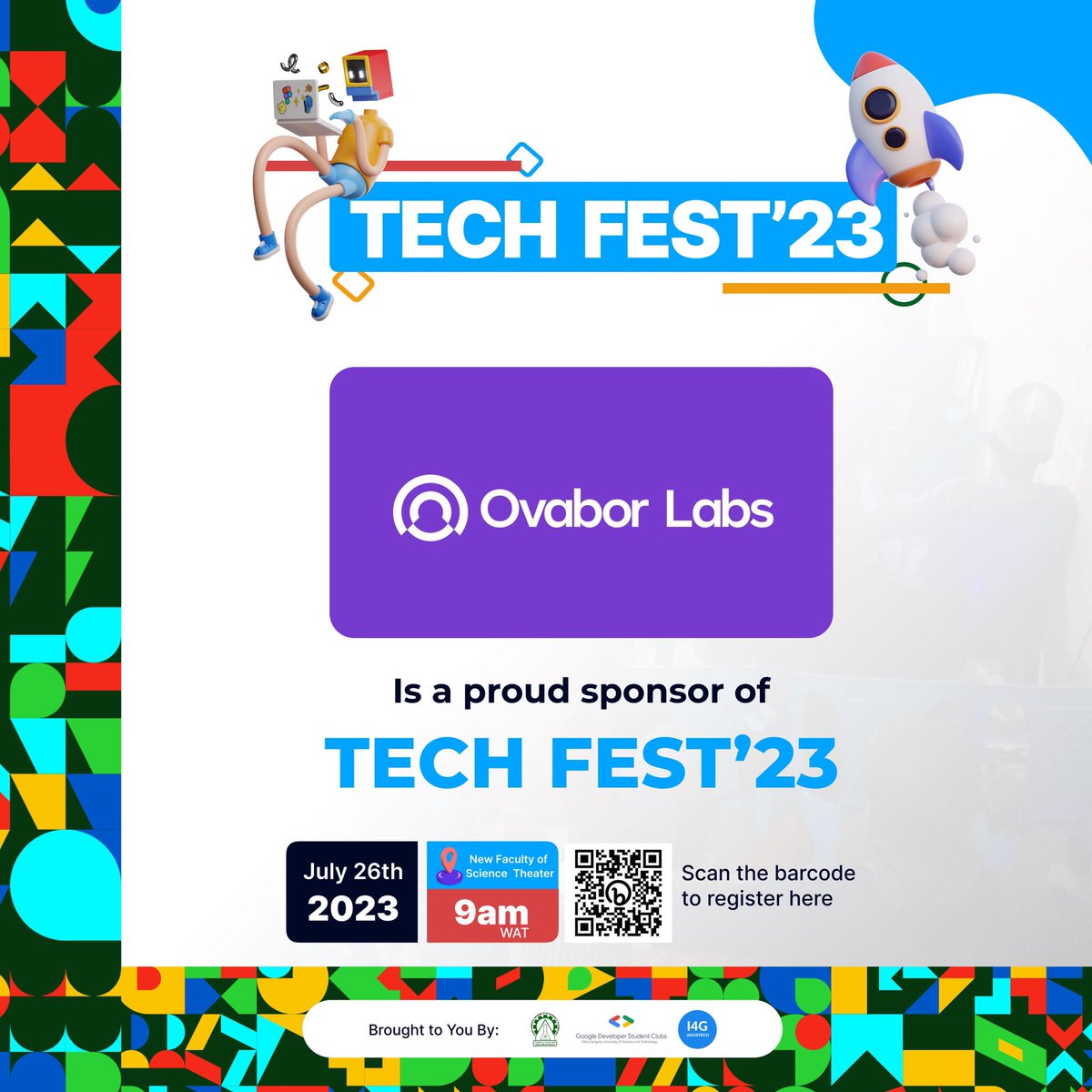 OvaborLabs's tweet photo. We're one of the sponsors of Tech Fest '23 at Aliko Dangote University of Science and Technology in Wudil, Kano State Nigeria. Our very own @bukhareeauwal is speaking. Join this premier tech event for workshops, talks, networking and more. Register now! https://t.co/bIWdnZAFf1 https://t.co/9sGJky4jjd