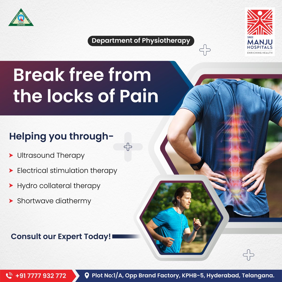 Experience the comfort of recovery at Sree Manju Hospitals. We offer help to restore your strength and mobility with our expert physiotherapy services. Our dedicated team of physiotherapists is committed to helping you recover from injuries and conditions.
#physiotherapycare