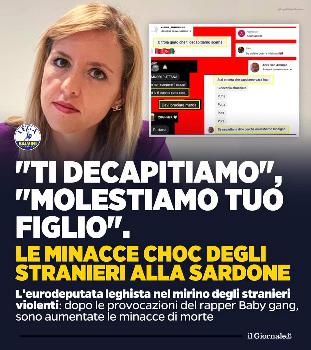LegaSesto's tweet photo. 🟢𝐏𝐈𝐄𝐍𝐀 𝐒𝐎𝐋𝐈𝐃𝐀𝐑𝐈𝐄𝐓𝐀̀ 𝐀 𝐒𝐈𝐋𝐕𝐈𝐀 𝐒𝐀𝐑𝐃𝐎𝐍𝐄

“Ti decapitiamo”, “molestiamo tuo figlio”
LA #legasestosangiovanni espinlme piena Solidarietà a Silvia Sardone per le VERGOGNOSE minacce ricevute sui social,
#legaSesto
#legasestosangiovanni 
#legasalvinipremier https://t.co/t8Rx0dnK2x