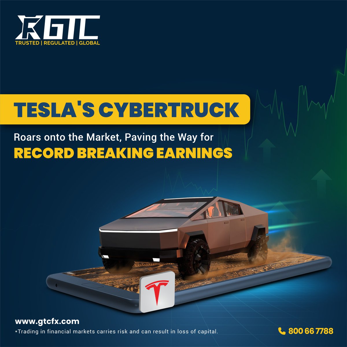 Tesla's $TSLA highly anticipated Cybertruck has made its grand entrance. #Tesla stock surges as the electrifying moment arrives! #Investors rally behind the groundbreaking success of Tesla's #Cybertruck launch.
Invest in Tesla Stocks with #GTCFX: https://t.co/Noirv4G7g5 https://t.co/dFUloyVwcl