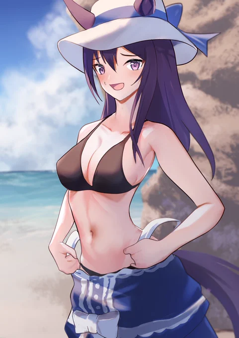 メジロ家所有のプライベートビーチでドーベルと泳ぐ事になった #ウマ娘 #メジロドーベル