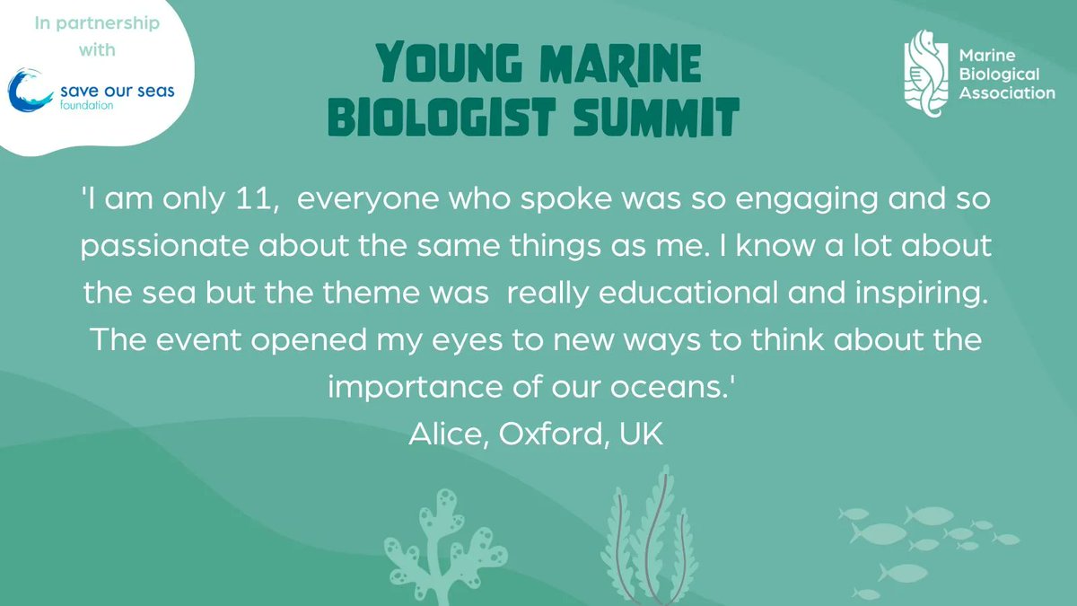 MBA - Marine Biological Association (@thembauk) on Twitter photo Join us the Young Marine Biologist Summit, the theme is Driving Change, like Alice come and let us open your eyes to new ways of thinking about the difference you can make https:/buff.ly/3JoAzEU hosted by <a href="/helenscales/">HS</a> <a href="/marinebioyaz/">Yasmin Meeda</a> in partnership with <a href="/saveourseas/">Save Our Seas</a> Join us the Young Marine Biologist Summit, the theme is Driving Change, like Alice come and let us open your eyes to new ways of thinking about the difference you can make https:/buff.ly/3JoAzEU hosted by <a href="/helenscales/">HS</a> <a href="/marinebioyaz/">Yasmin Meeda</a> in partnership with <a href="/saveourseas/">Save Our Seas</a>