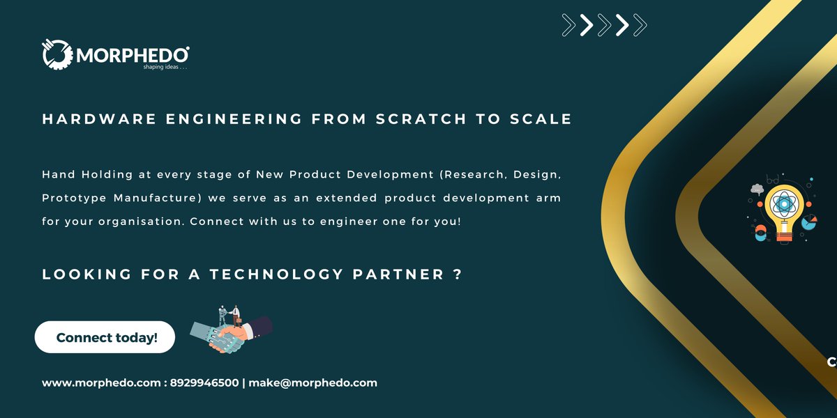 MorphedoIndia's tweet image. Technology Development Partner, Innovating for Industry Pioneers.connect with us now.
morphedo.com | 8929946500 | make@morphedo.com
#productengineering #hardwareengineering