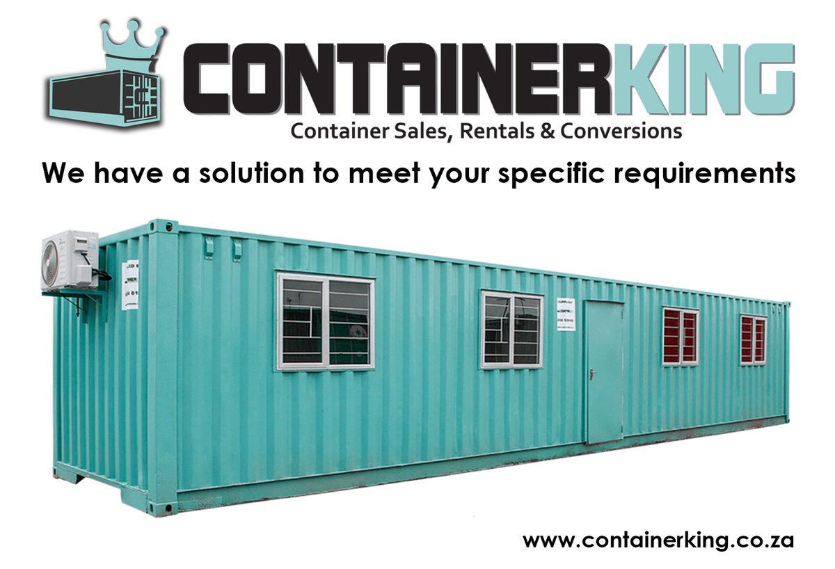 Container_King1's tweet photo. In need of a Container? Look no further than Container King π¦π
- Rentals / Sales / Custom Conversions.
- We also offer #finance options to Reg. Companies.
https://t.co/4kvFwOsFZ8
#containerking #shippingcontainers #rentals #sales #containersolutions #conversions #SouthAfrica https://t.co/N6oza6AjYt