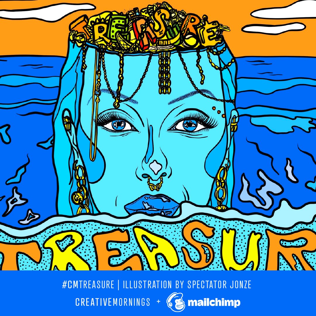 July’s theme is Treasure, chosen by <a href="/CM_Brisbane/">CreativeMornings/BNE</a>, illustrated by <a href="/JONZESOCIETY/">JONZE SOCIETY</a>, and presented by <a href="/mailchimp/">Intuit Mailchimp</a>. How do we consider some things as treasure and others not? What treasures can only you discern? 
Join us next Friday:
creativemornings.com/talks/treasure…