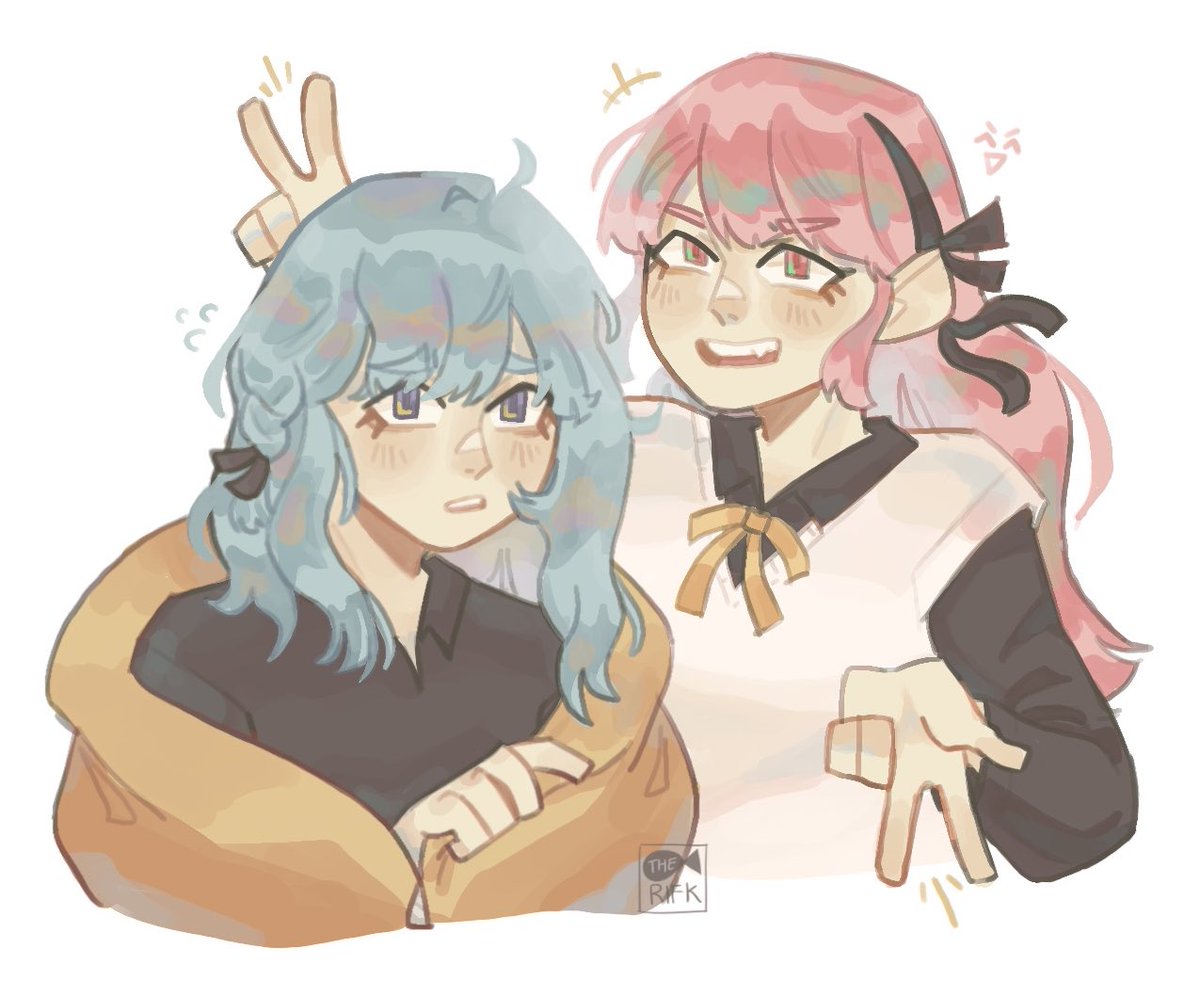f1sh_c4t's tweet photo. YOZORA TAKKUN MY BELOVEDS!!!! (theyre from come rain or shine / ame demo hare demo) #あめはれ #fanart #yuri https://t.co/Ed3HxOlGPM