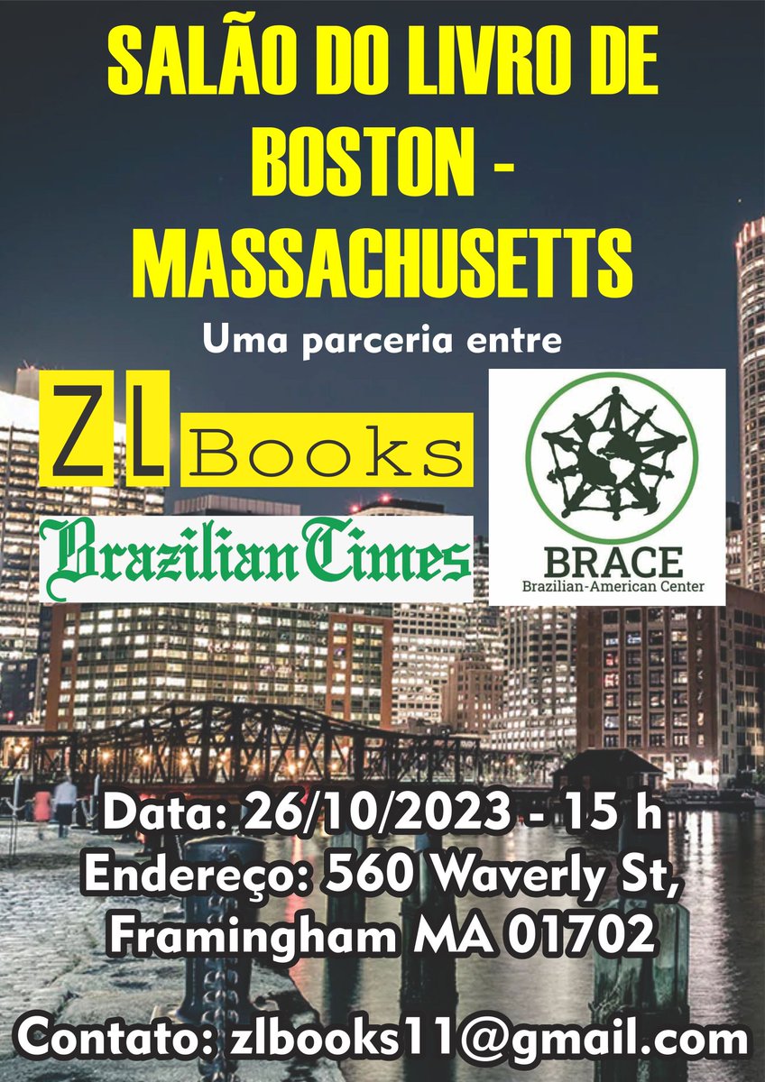zizag's tweet photo. Salão do Livro de Boston.  Informações: zlbooks11@gmail.com https://t.co/VbZCEEUKSY