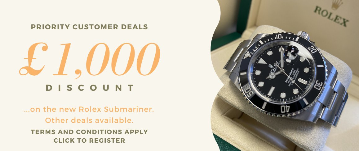 Limited availability of the unworn Rolex Submariner 2023 at a saving of £1,000 from our website price for Priority customers. Register now to get access to this and other great deals.
 mailchi.mp/globalwatchsho…