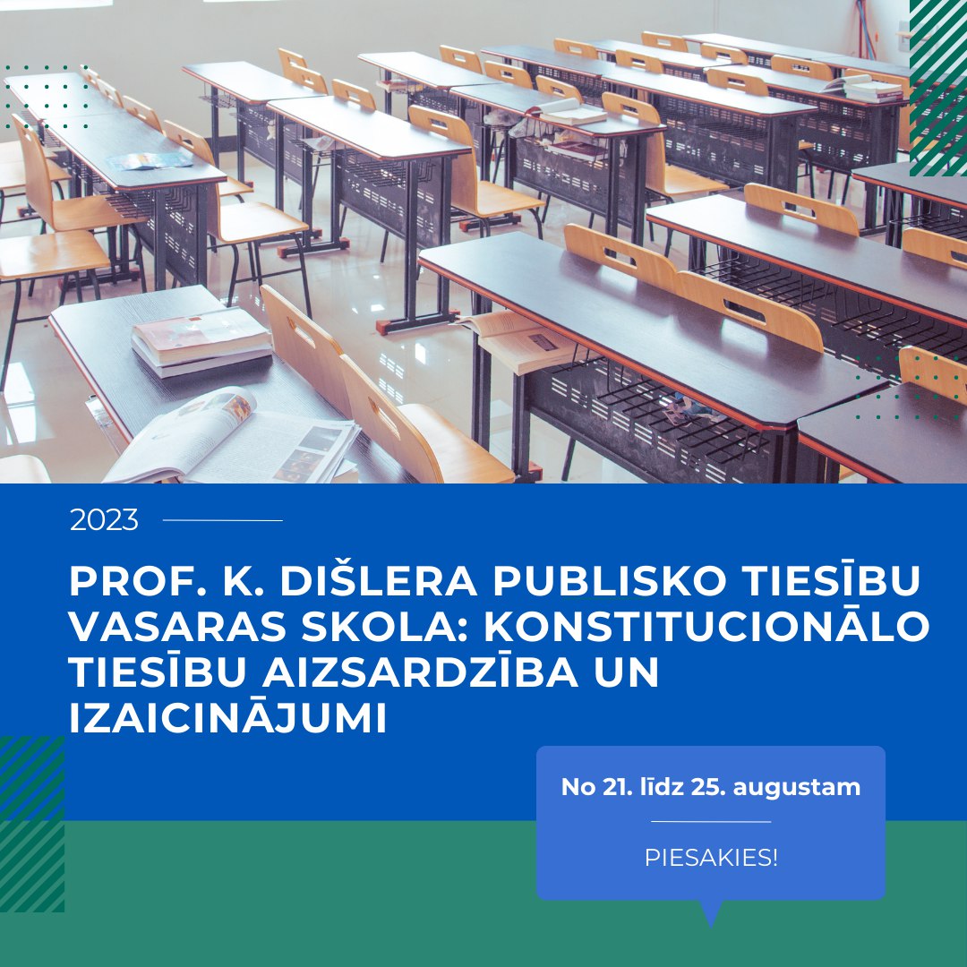 ELSALatvia's tweet photo. Tiesību zinātņu studenti aicināti pieteikties sestajai Prof. K. Dišlera Publisko tiesību vasaras skolai!💙

Pieteikšanās līdz 18. augustam, aizpildot reģistrācijas anketu:  https://t.co/3IUNNLrgmV https://t.co/pnfX2Ih3DB