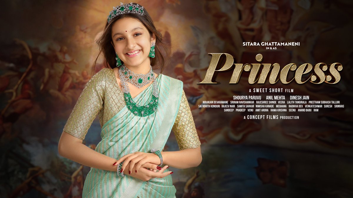 ViswaCM1's tweet photo. With an aura of enduring elegance, #SitaraGhattamaneni enchants at @PMJJewels1964's mesmerizing Short Film #Princess ✨🤩

https://t.co/HWcXTX2S3p

#PMJJewels #PrincessSitara https://t.co/ZrTnBVRrd4