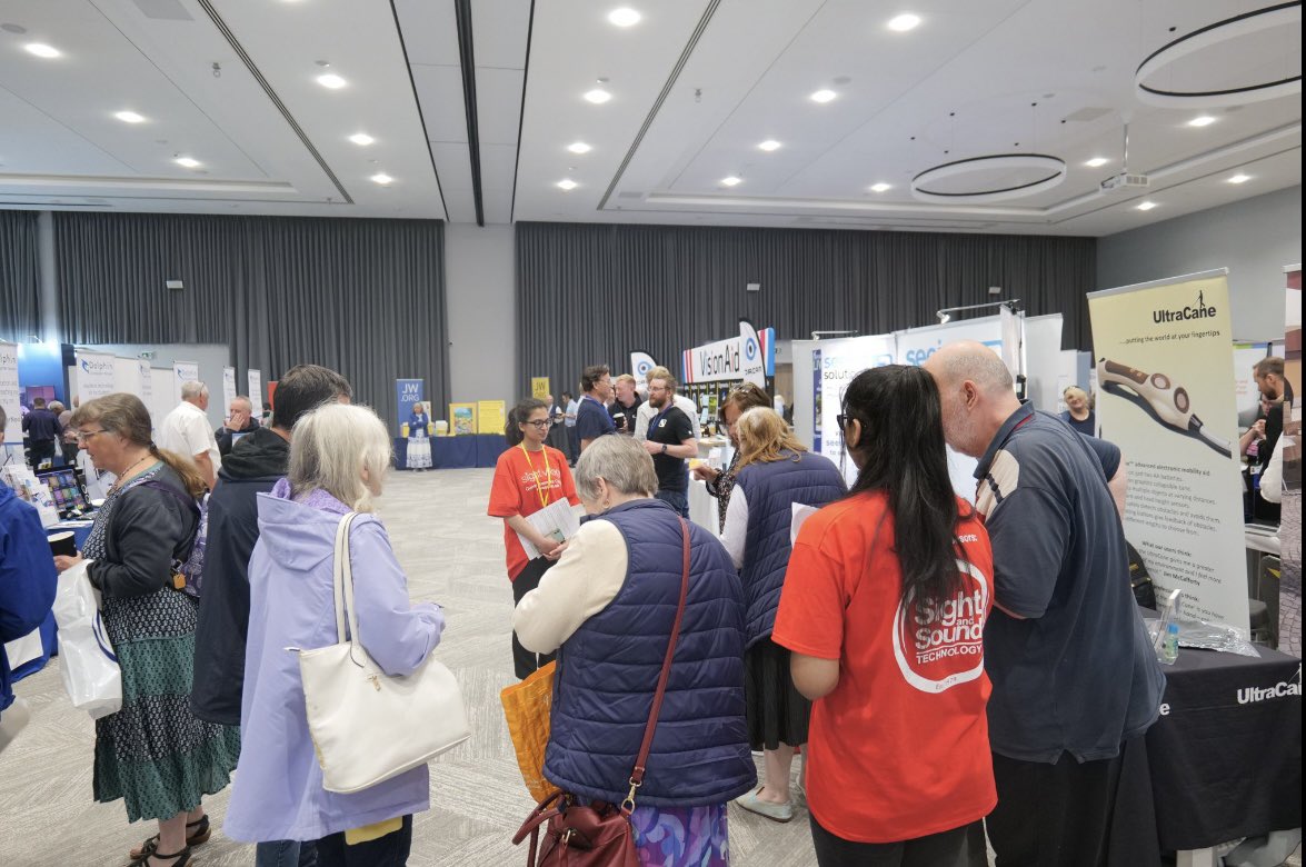 ultracane's tweet photo. Fantastic two days with everyone at #SightVillage Central 2023. Always a lovely crowd around the UltraCane exhibit. Lovely to speak to and demonstrate our amazing product to so many people. https://t.co/m4lG8AIdyz
