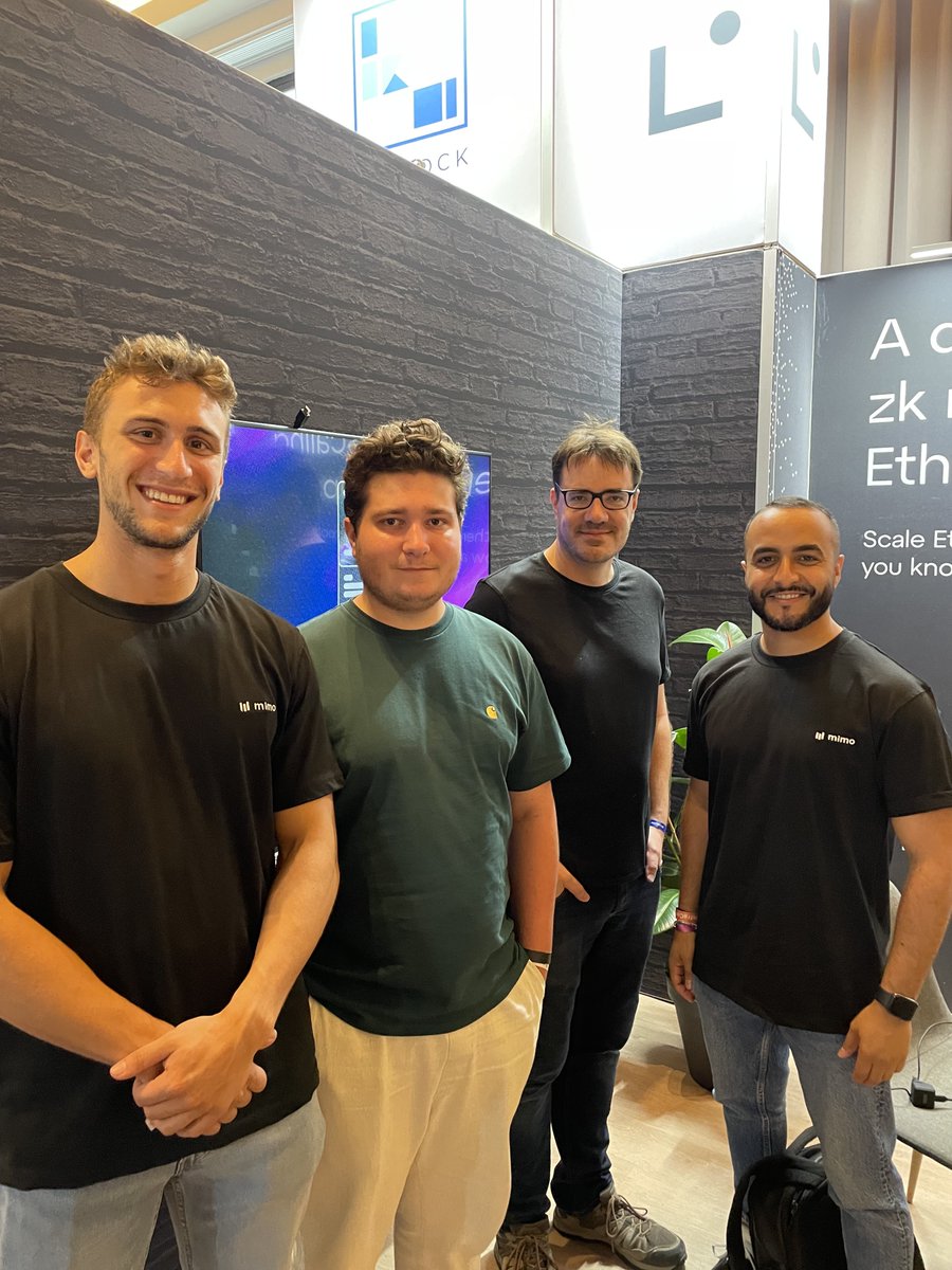 LineaBuild's tweet photo. @EthCC @mimo_labs @LedgityPlatform @azuroprotocol @UmbNetwork @IDriss_xyz @Claimabl3xyz @CrossLightning_ Our very own @emacosc and @nkeywal with the Kuma @mimo_labs and @azuroprotocol teams! https://t.co/PKPpPsNgxV