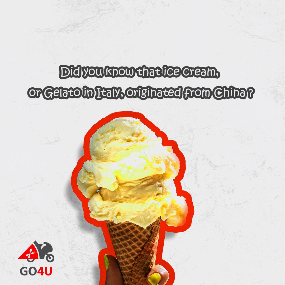 Go4u_ng's tweet photo. Did you know? Ice cream originated in China, but the version we love today was created in Italy! ๐ฎ๐น Gelato is the Italian name for this delicious treat! ๐จโ๏ธ Follow us for more fun facts!
#Go4u #launchingsoon #fuel #foodorder #imessage #dolar #President https://t.co/98ZWBO84LP