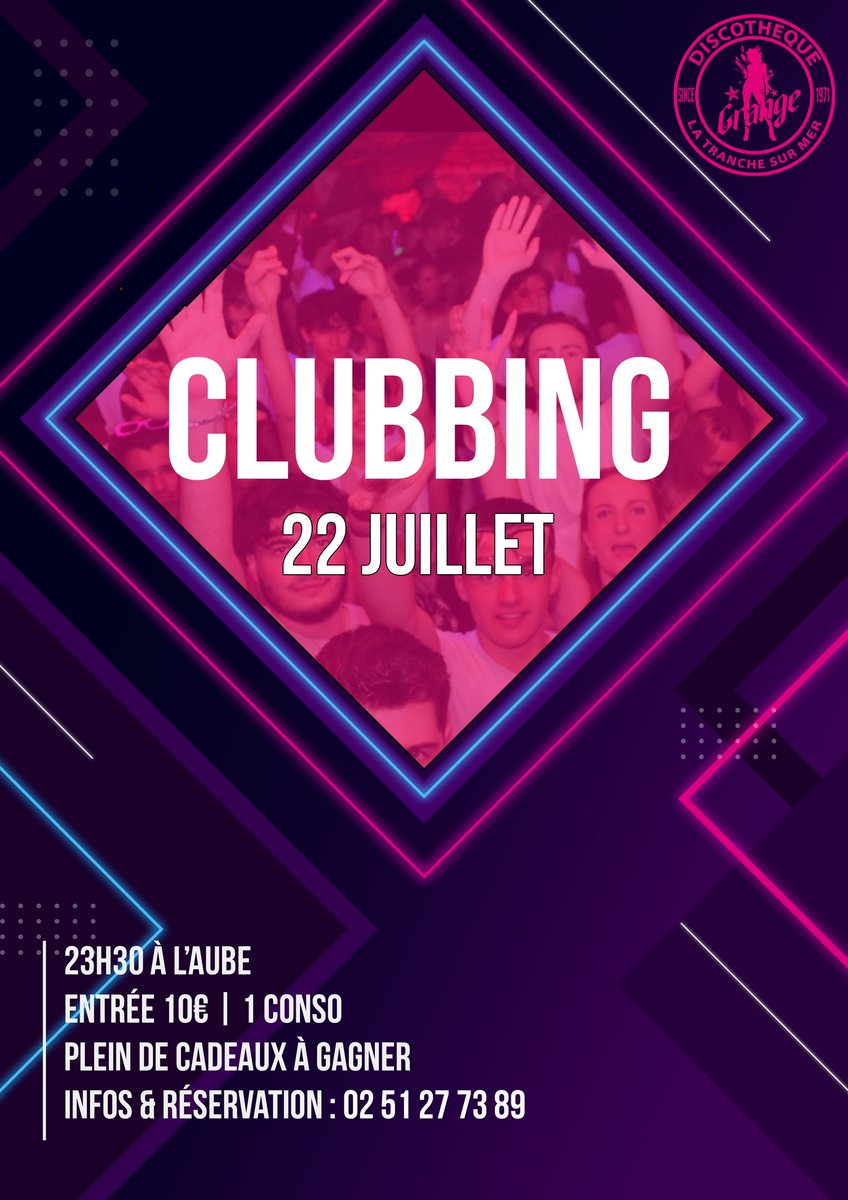 Agenda de ce weekend 🥳
#LAGRANGE #TEAMGRANGEURS 
VENDREDI 21.07 - SPECIAL GUEST 
YANISS🎧