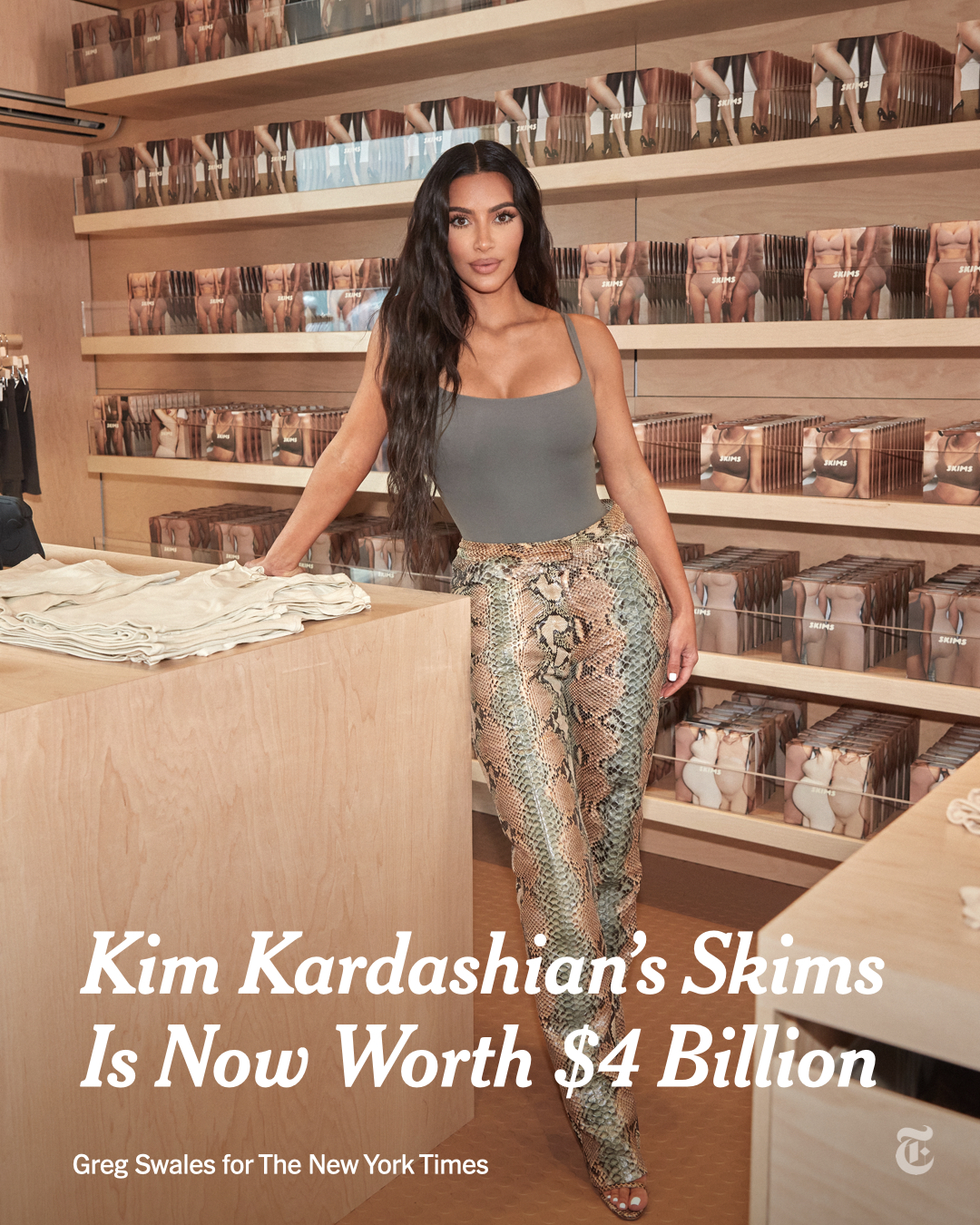 X-এ The New York Times: Skims, the apparel company co-founded by Kim  Kardashian, raised $270 million in a new funding round that values it at $4  billion, the company plans to announce