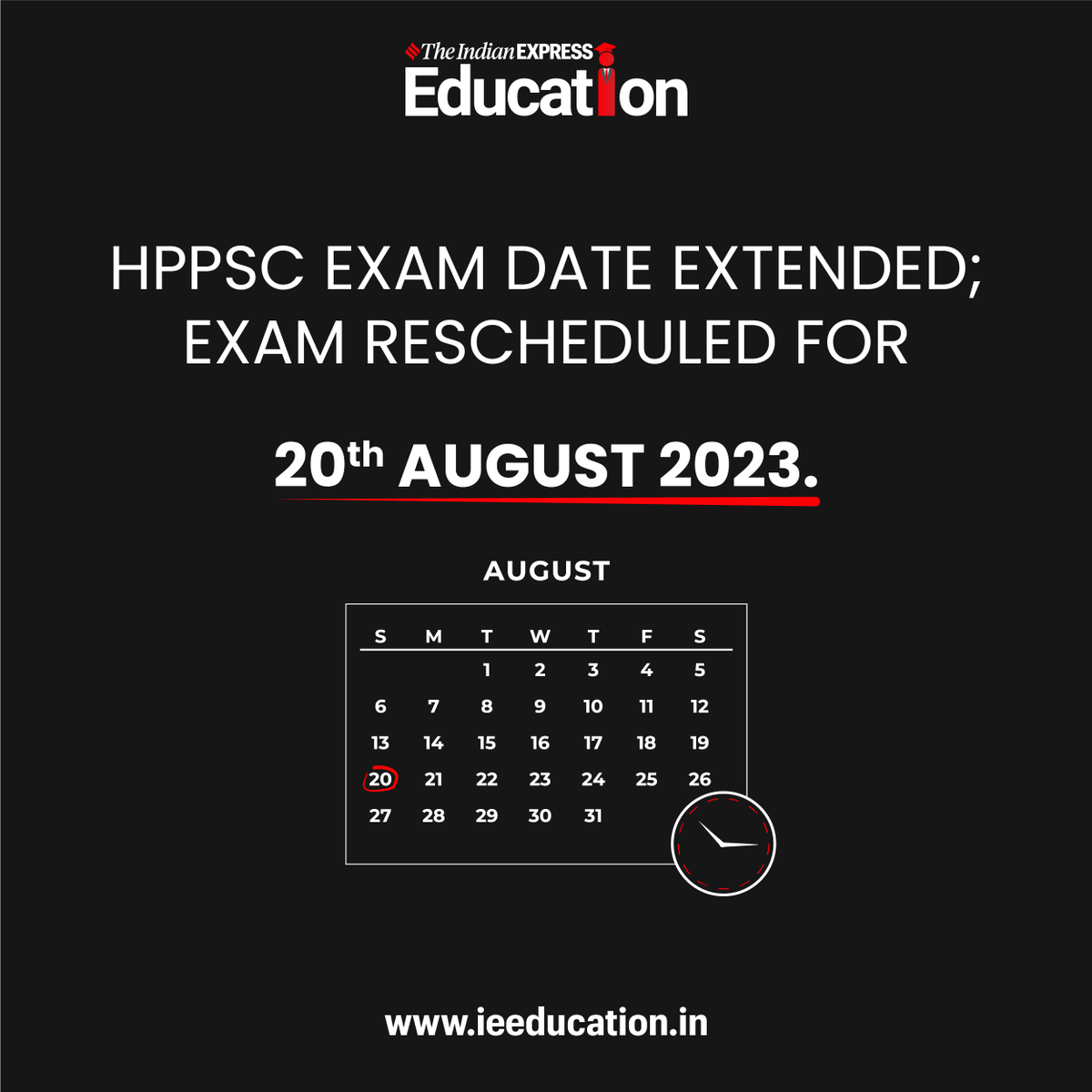 ie_education's tweet photo. HPPSC Exam 2023 for HPPSC HPAS is rescheduled for 20th August 2023. Earlier the exam was set to be held on 23rd July 2023. 

The HPPSC HPAS admit card is expected to be released by the first week of August.

Check exam detail by visiting the link in our bio

#education #hppsc https://t.co/MNlMCCYgRC
