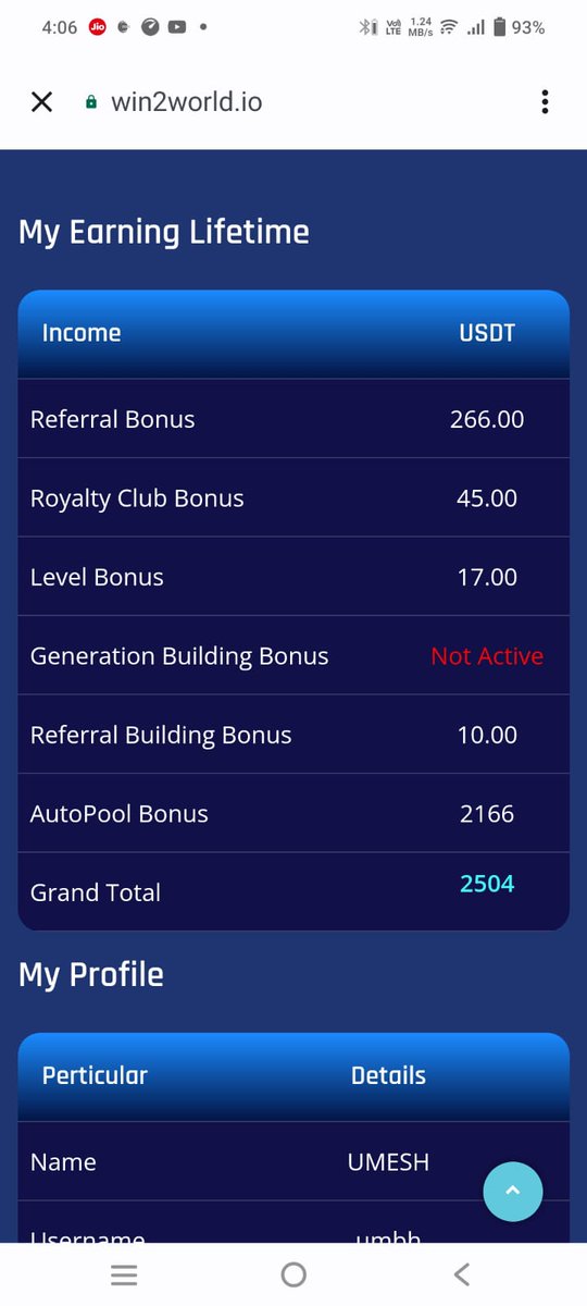 win2_world's tweet photo. 👆🏻My Only 31 Days income 2,504 Dollars 💰💵💰💵💰 in WIN2WORLD Jay WIN2WORLD 👍🏻 https://t.co/HpPK90vN4k
