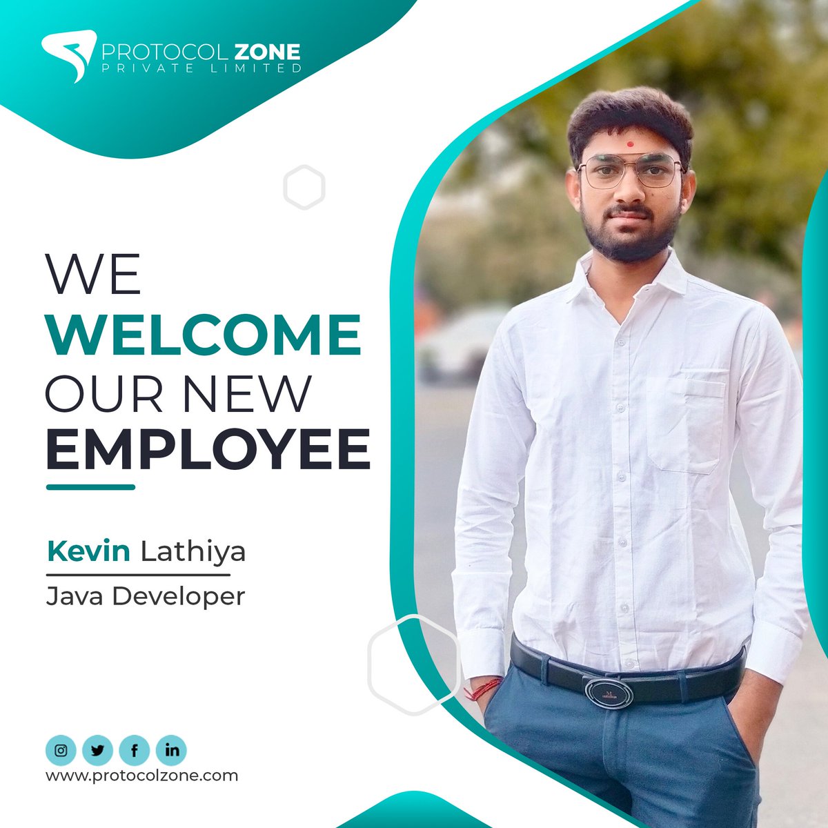 ProtocolZone's tweet image. We are pleased to introduce to Mr. Kevin Lathiya, our Java Developer.

Welcome to the team Kevin.

#Protocolzone #Protocolzonepvtltd #NewEmployee #JavaDeveloper