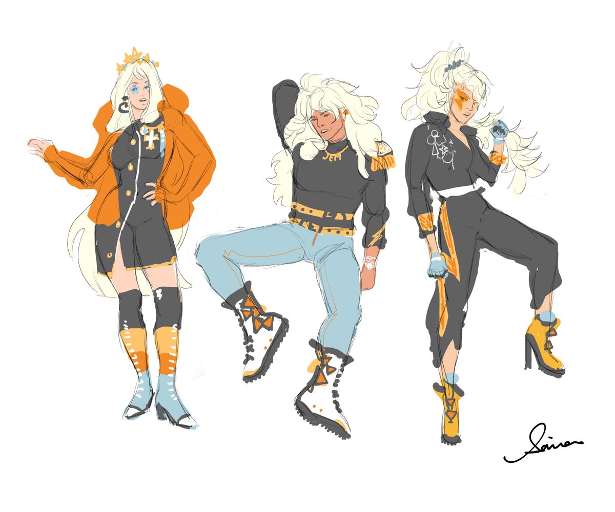 simi_arts's tweet photo. Concept and progress sketch compilation from @jemfanzine's Villain Fashion Book Zine. #Jem #JemandtheHolograms #Zine #Illustration https://t.co/9J0EX13PSV