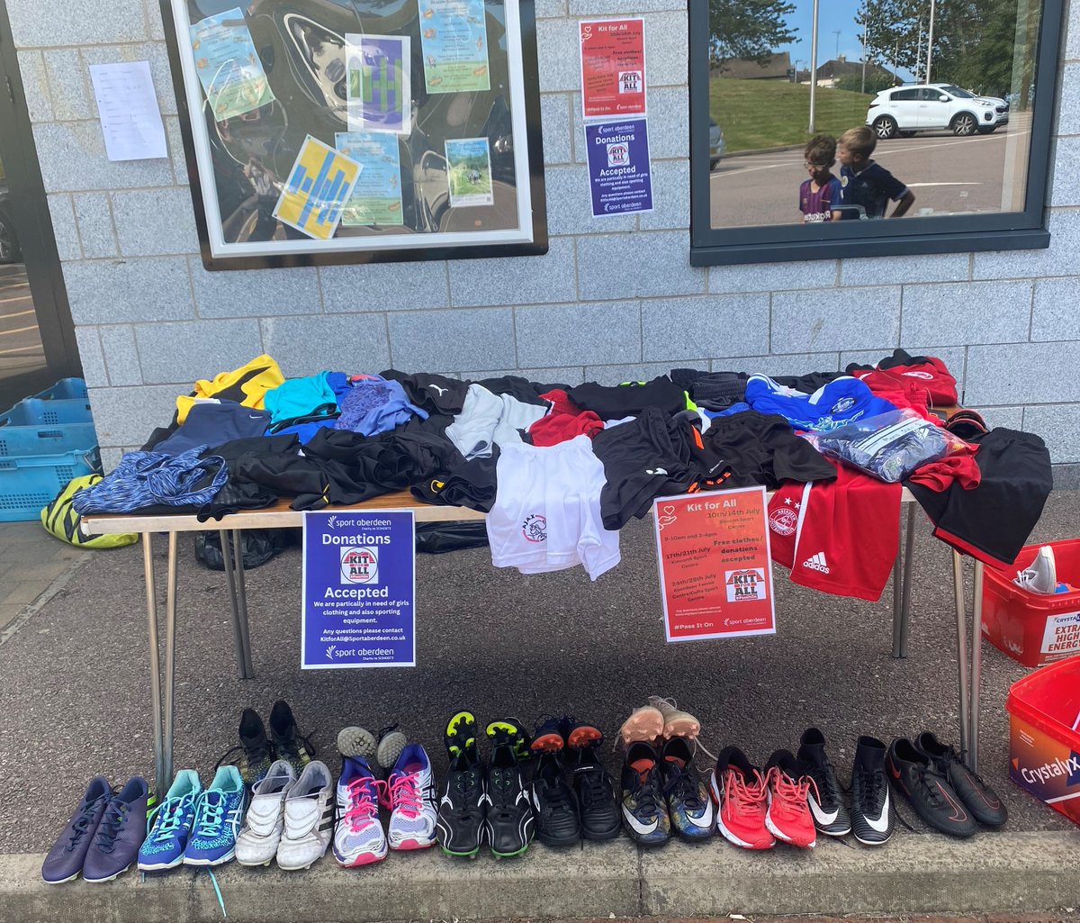Free sports clothing and equipment at Kit for All stall this Friday! 📢

Date? Friday 21st July
Time? 8am to 9am, or 3pm to 4pm
Where? Get active @ Kincorth

Come along and help yourself to any sports clothing or equipment your child needs or would like. ⚽👕🩳
