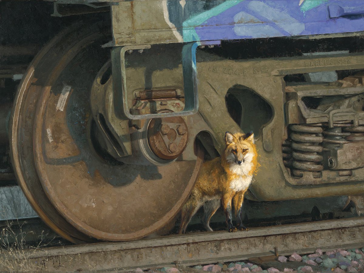"Railroad Enthusiast" - 2020 - oil on linen
.
Prints are available on my website, gbeecham.work
.
If there is a painting you'd like to see become a print, comment or DM, and I can make it happen!