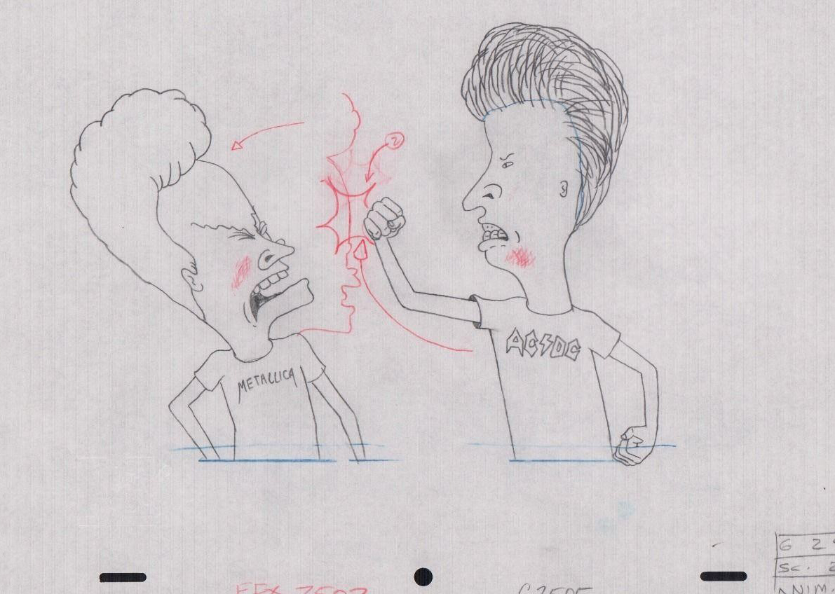 My first job in animation was drawing Beavis and Butthead in the late 90's.. it was an intresting intro to the industry..