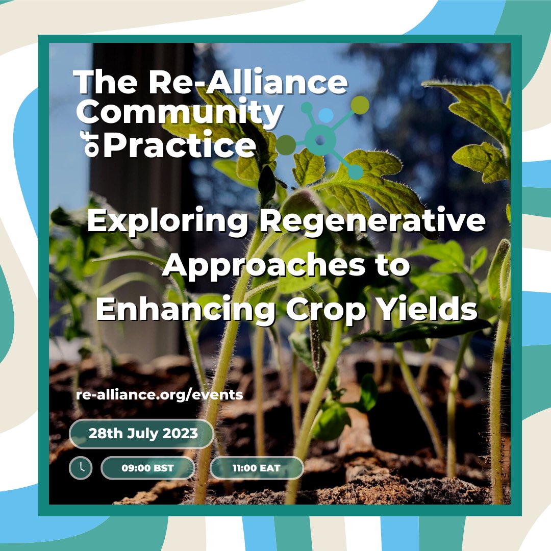 We warmly invite you to this Community of Practice session where we will be discussing enhancing crop yields regeneratively. 

Join us to hear from some of our members, ask questions and share your own experiences. 

The joining information can be found at re-alliance.org/events