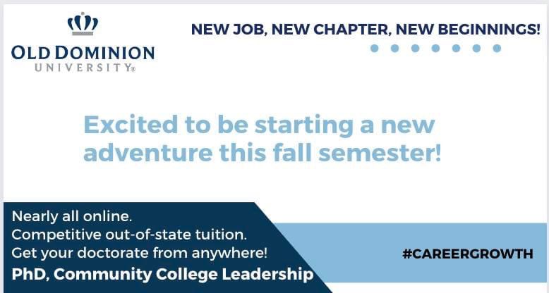 drjamesbartlett's tweet image. Congrats @DrMBartlett on tenure track position @ODU Thrilled we are joining the faculty &amp;amp; continuing #communitycollege &amp;amp; #careerandtechnical #research #CTE DM if interest in joining us for your low out of state cost, flexible, online PHD.  @actecareertech @Comm_College