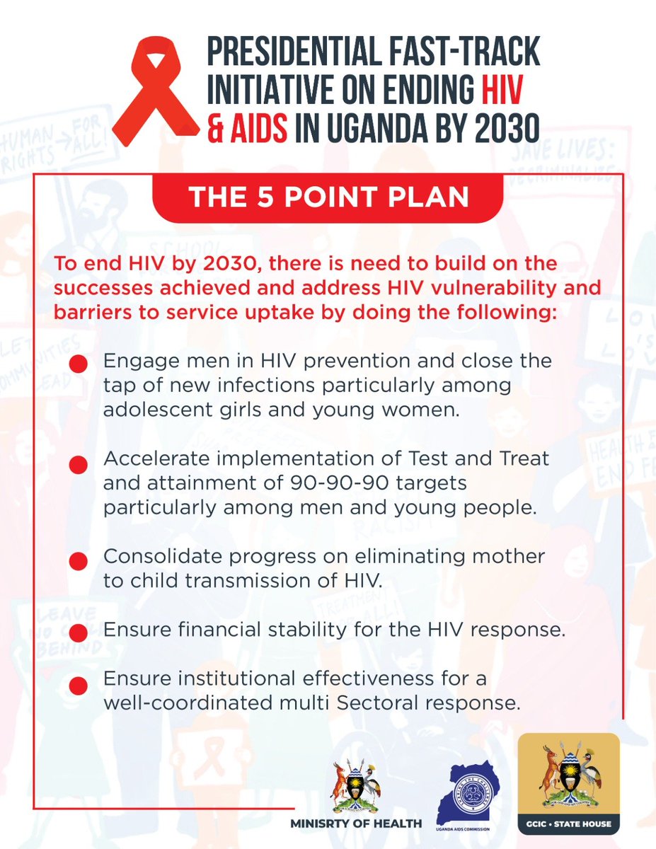 Uganda's Presidential Fast-Track Initiative is determined to #EndAIDSBy2030. Let's engage in prevention, accelerate Tests & Treat, eliminate mother-to-child transmission, ensure financial stability, and enhance institutional effectiveness. Let's save lives. #CitizenBaraza