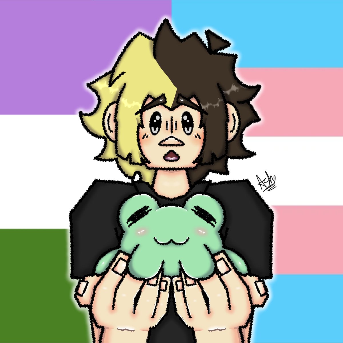 TrashartK's tweet photo. Never made an intro tweet so here..

Hi! I'm Ash, 18 years old, neurodivergent &amp; queer artist! :)
• French(native) &amp; english speaker
• He/they &amp; ze pronouns
• I'm a furry
• I mostly love to draw non-human characters ^^
• I rarely post anything here, i'm mostly on instagram. https://t.co/OXheCMF3jI