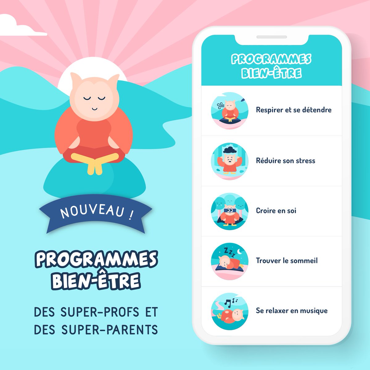 🆕 dans l’appli Lili.cool : 7 programmes audio dédiés au #bienetre et à la #confiance en soi des parents et des enseignants. Profitez de l’été pour prendre un temps pour vous #relaxation #respiration #sommeil ☀️⛱️ lili.cool